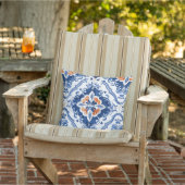 Coussin Portuguese Tile Pattern Blue White Orange (Chaise)