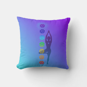 Coussin Pose d'arbre Chakra; Yoga et méditation Spirituell