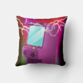 Coussin Poster d'arcade rétro des années 1980 (Verso)
