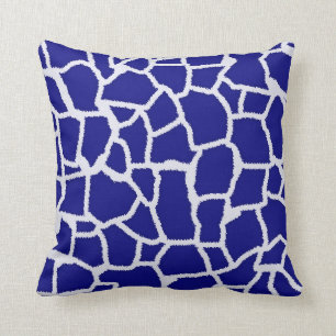 Coussin Poster de animal de girafe bleu foncé