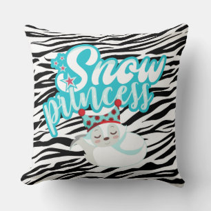 Coussin Poster de animal de la princesse de neige de Noël