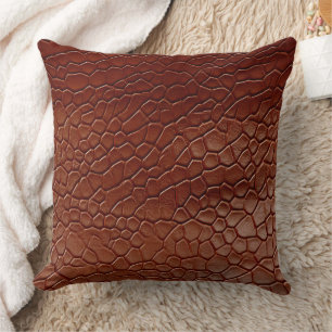 Coussin Poster de animal en cuir Brown