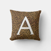 Coussin Poster de animal léopard avec initial monogramme (Recto)