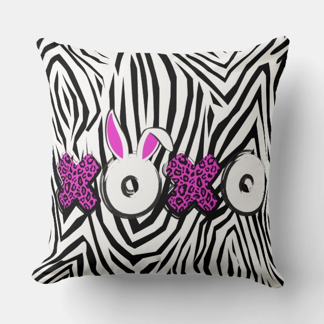 Coussin Poster de animal XOXO noir blanc Zebra (Recto)