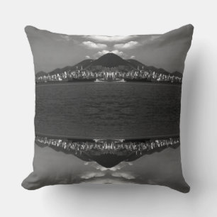 Coussin Poster de la ville de Hong Kong vue vintage