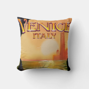Coussin poster de voyage vintage Venise, Italie