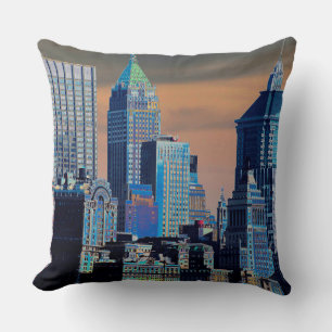 Coussin Poster du quartier financier Lower Manhattan