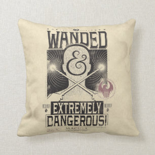 Coussin Poster Recherché déambulé et extrêmement dangereux