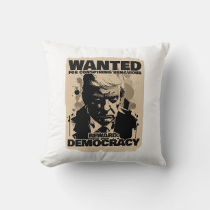 Coussin Poster Recherché Donald Trump - Compte Géorgie