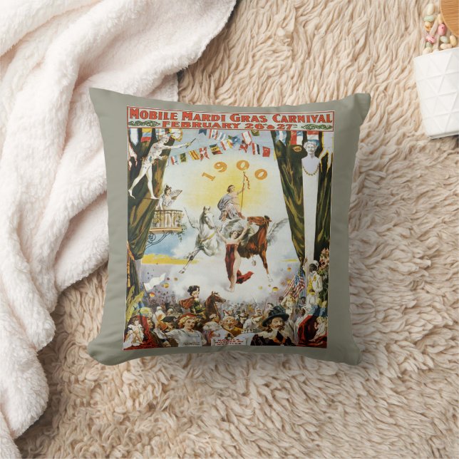 Coussin Poster vintage Mardi Gras (Couverture)