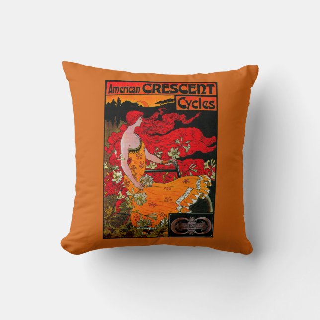 Coussin PosterEurope vintage en croissant américain (Recto)