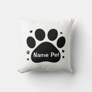 Coussin Pot de chien personnalisé Nom de l'animal de compa