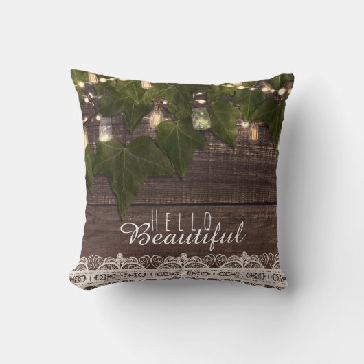 Coussin Pot de fleurs avec guirlande et lierre Maison de f (Recto)