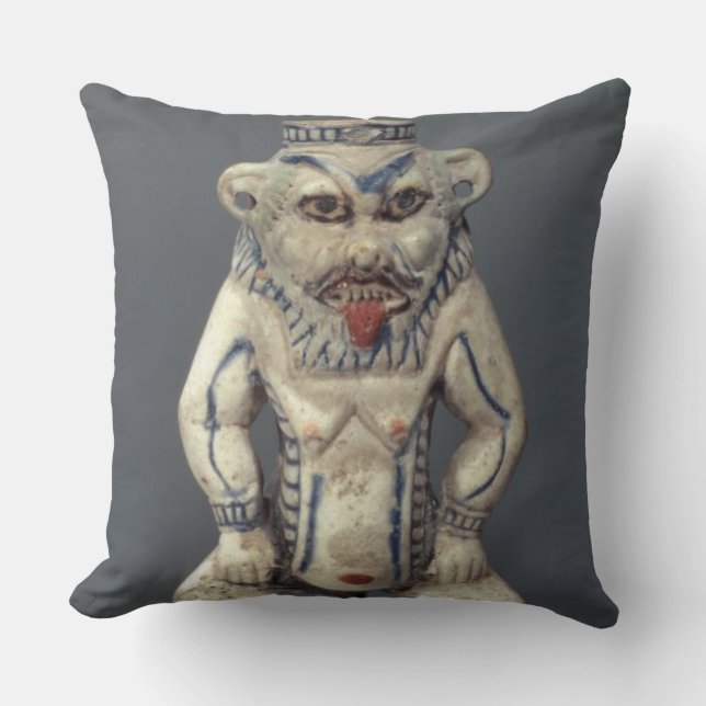Coussin Pot de Kohl, dépeignant le dieu égyptien Bes de (Recto)
