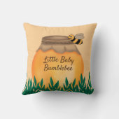 Coussin Pot de miel abeille bourdon sur une nurserie jaune (Verso)