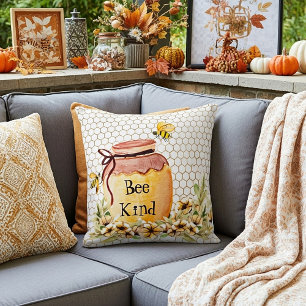 Coussin Pot de miel Bee kind