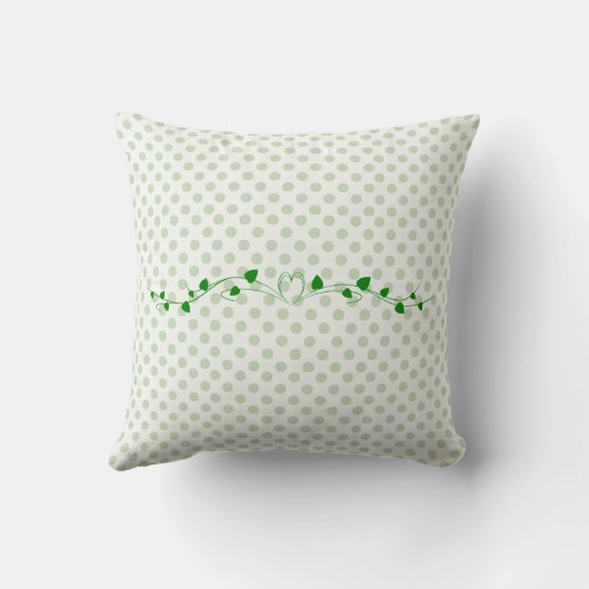 Coussin Pot Polka vert personnalisé (Verso)