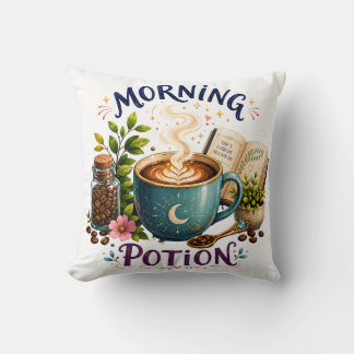 Coussin Potion du matin – Conception cosy pour amateur de