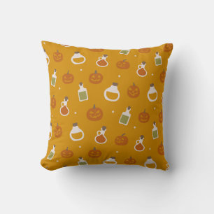 Coussin Potions d'Halloween et Motif Citrouille