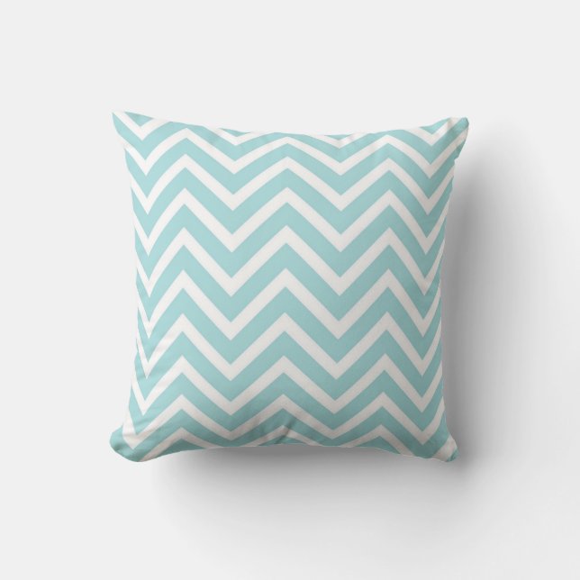 Coussin Poudre bleu Chevron (Recto)