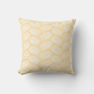 Coussin Pouf ottoman à feuilles tropicales jaunes