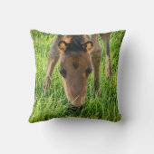 Coussin Poulain Mignon Bébé Chevaux Coton Vert (Verso)