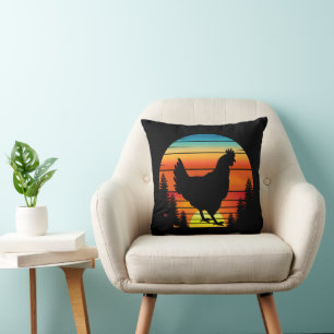 Coussin Poule silhouette de poule vintage