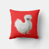 Coussin Poule Soie sur fond rouge (Verso)