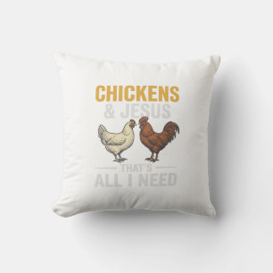 Coussin Poules Et Jésus Chemise De Foi De Ferme Vintage_1