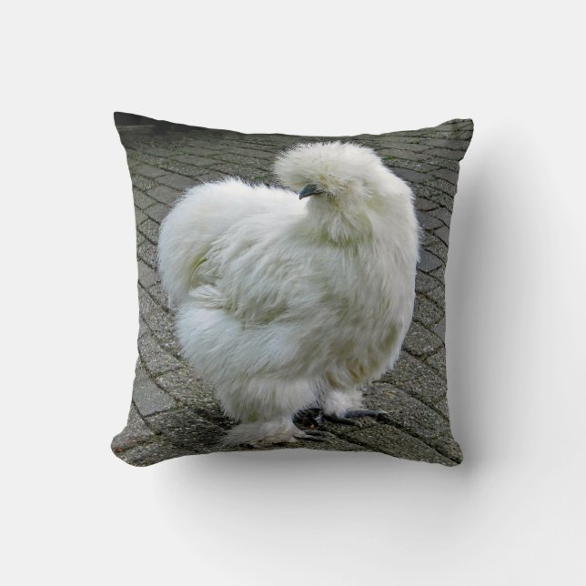Coussin Poulet blanc Silkie Photo (Recto)
