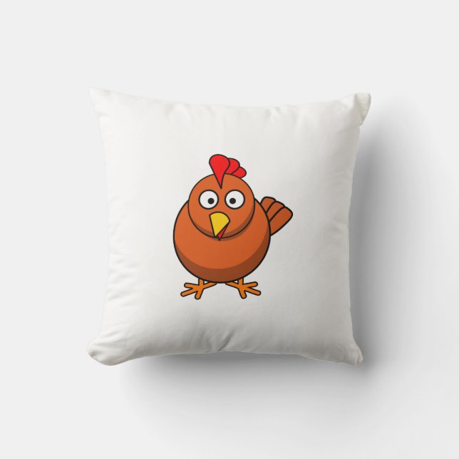 Coussin Poulet de bande dessinée (Recto)