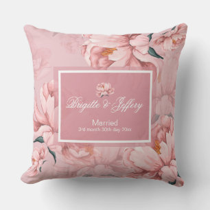 Coussin Poulet de fleur de pivoine rose