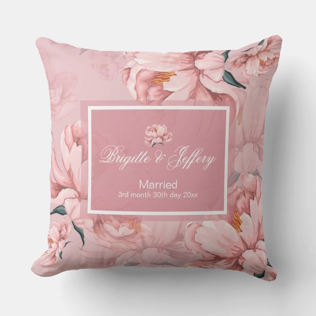 Coussin Poulet de fleur de pivoine rose (Recto)