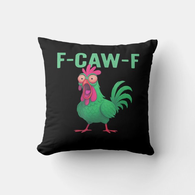 Coussin Poulet de style vintage F-Caw-F (Recto)