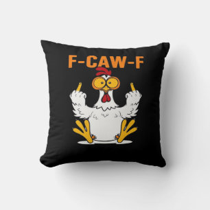 Coussin Poulet drôle F-Caw-F Fingers