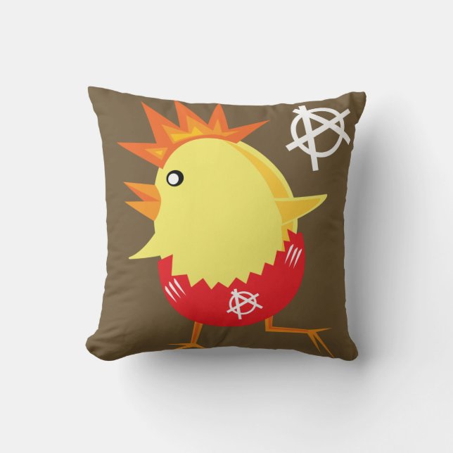 Coussin Poulet Punk Rock (Recto)