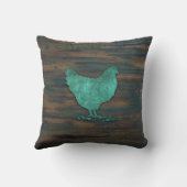 Coussin Poulet rustique (Teal) (Verso)