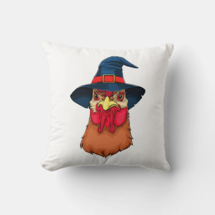 Coussin Poulet Sorcière Drôle Halloween Horreur Épouvantab