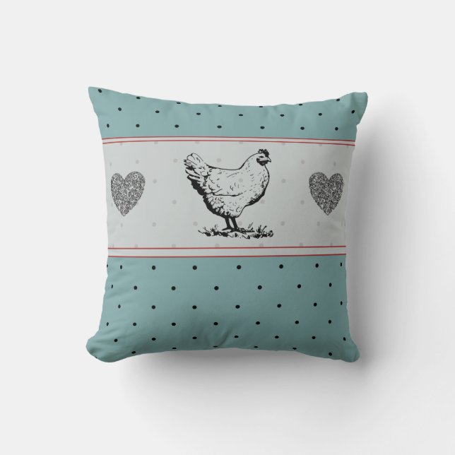 Coussin Poulet vintage Farmhouse   (Recto)