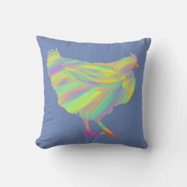 Coussin Poulets colorés Cute Farm Animal peinture (Recto)