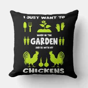 Coussin Poulets Et Jardinage