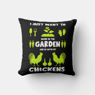 Coussin Poulets Et Jardinage