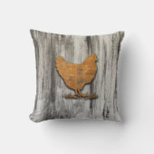 Coussin Poulets rustiques (orange) (Recto)