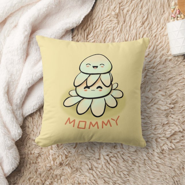 Coussin poulpe kawaii mère et enfant (Couverture)