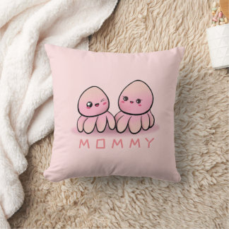 Coussin poulpe mère et enfant kawaii