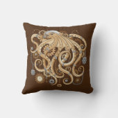 Coussin Poulpe Steampunk Rétro Fantastique Mécanique (Verso)
