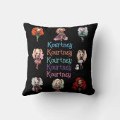 Coussin Poupée Fille Thème Épouvantable Halloween avec Nom (Verso)
