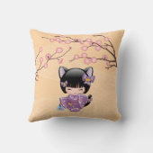 Coussin Poupée Neko Kokeshi - Fille Geisha aux Oreilles de (Verso)