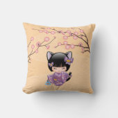 Coussin Poupée Neko Kokeshi - Fille Geisha aux Oreilles de (Recto)