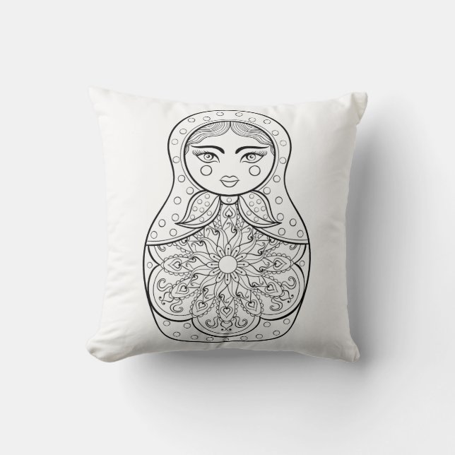 Coussin Poupée russe élégante (Recto)